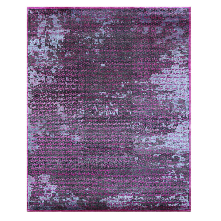 Purple Nu Vibrant Modern Tibetan Silk Rug - 8' x 10'