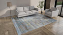 Blue Nu Vibrant Modern Tibetan ilk Rug - 8' x 10'4"