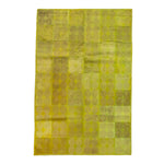 Green Patchwork Cowhide Rug - 6' x 8'1