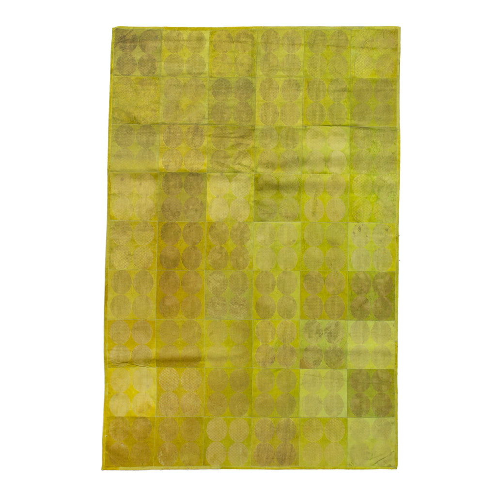 Green Patchwork Cowhide Rug - 6' x 8'1