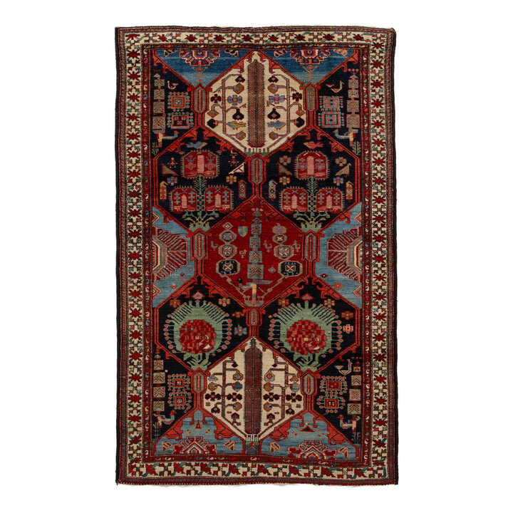 Red Traditional Wool Rug - 4'5" x 7'4"