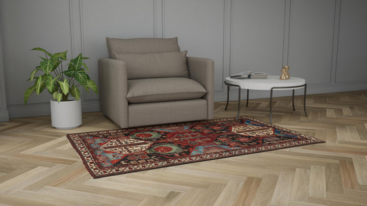 Red Antique Malayer Wool Rug - 4'5" x 7'4"