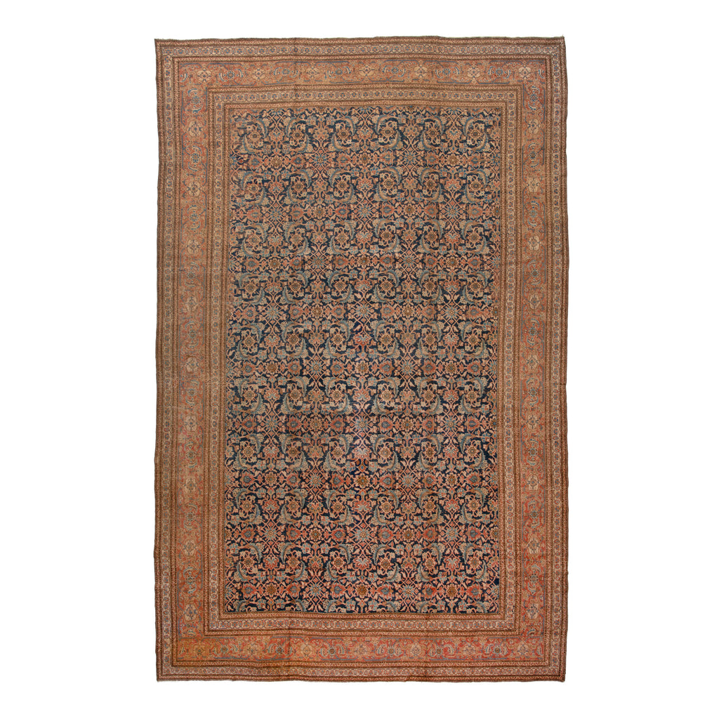 Brown Vintage Traditional Wool Persian Rug - 10'6" x 16'