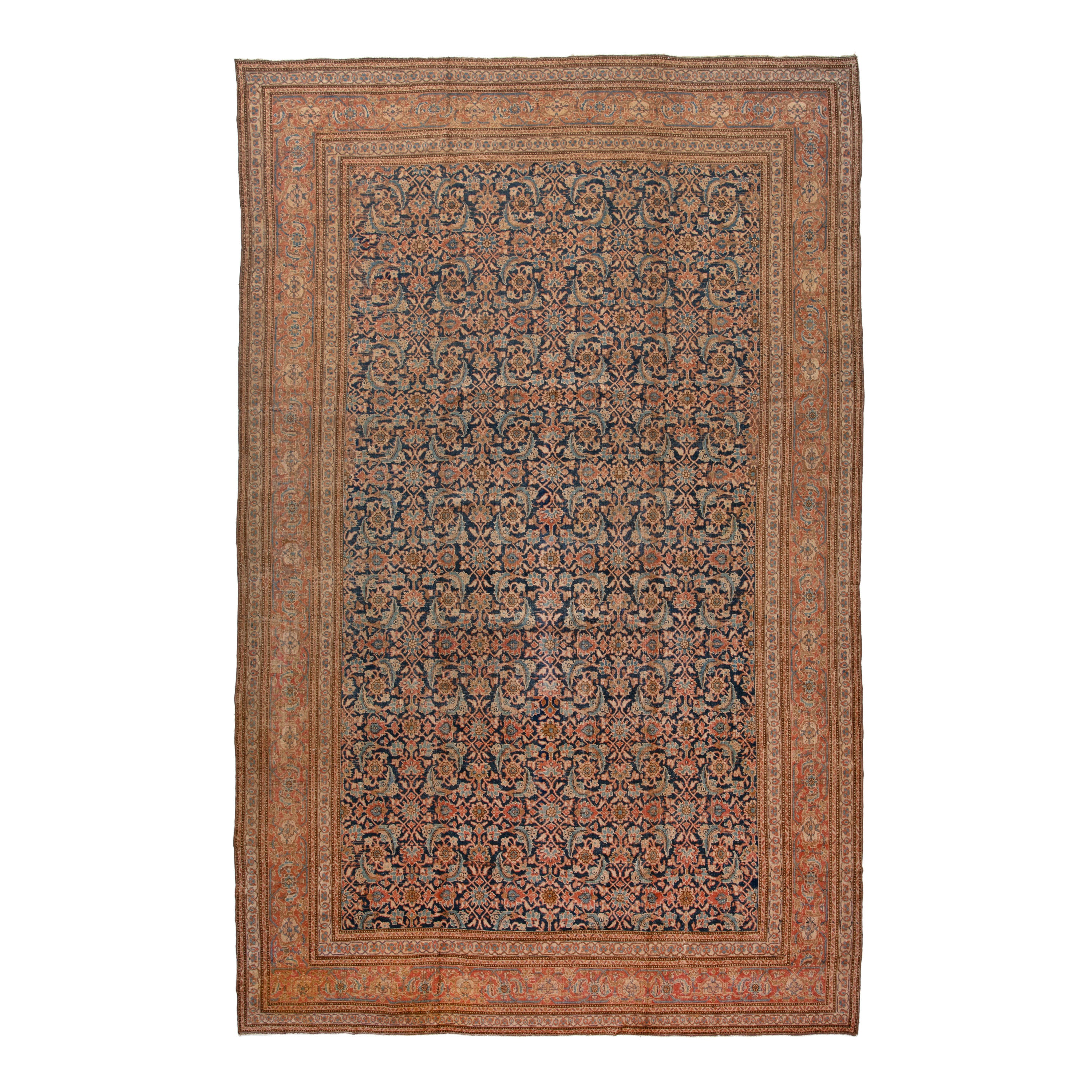 Brown Vintage Traditional Wool Persian Rug - 10'6" x 16'