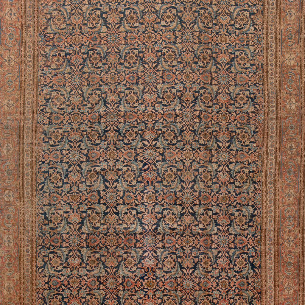 Brown Vintage Traditional Wool Persian Rug - 10'6" x 16'