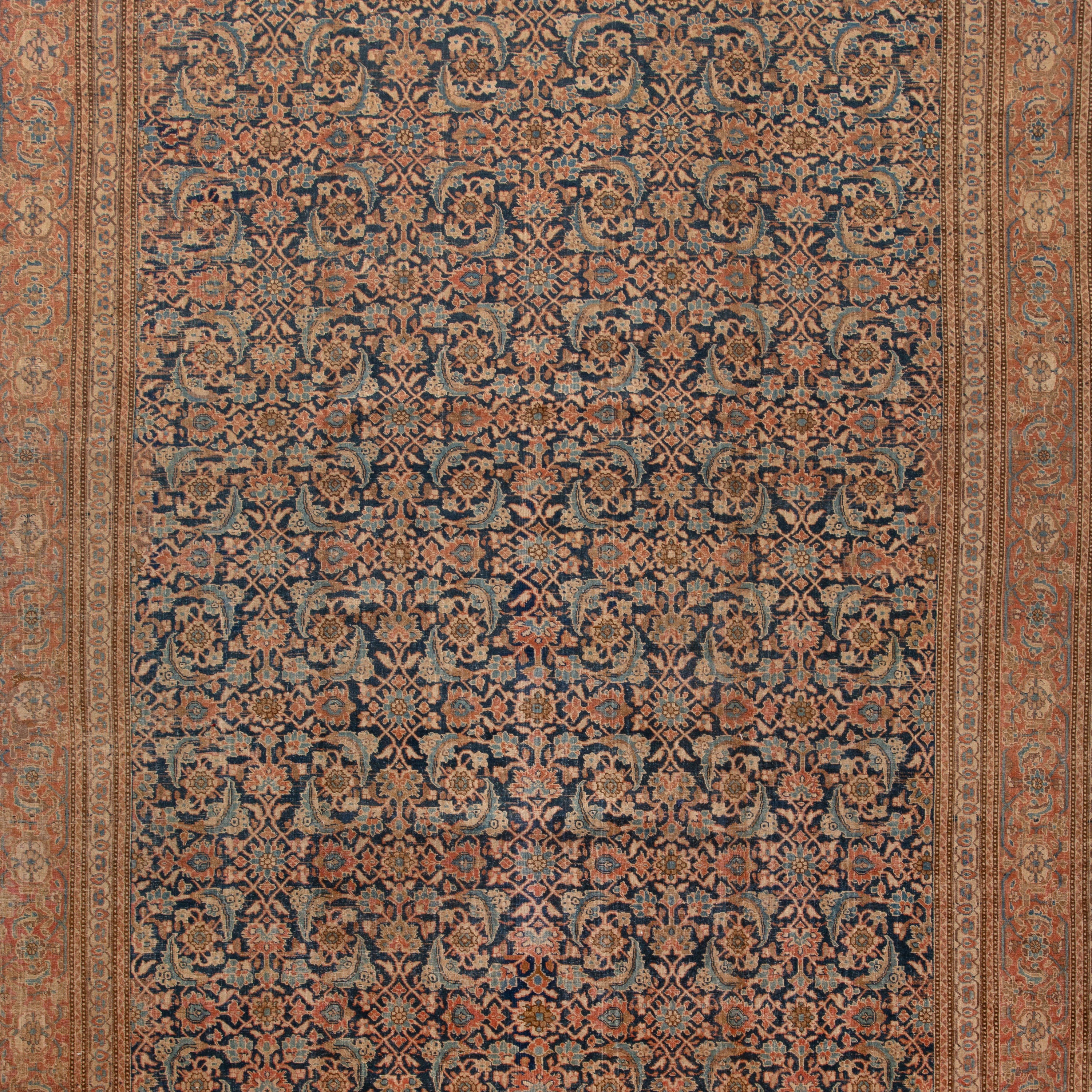 Brown Vintage Traditional Wool Persian Rug - 10'6" x 16'