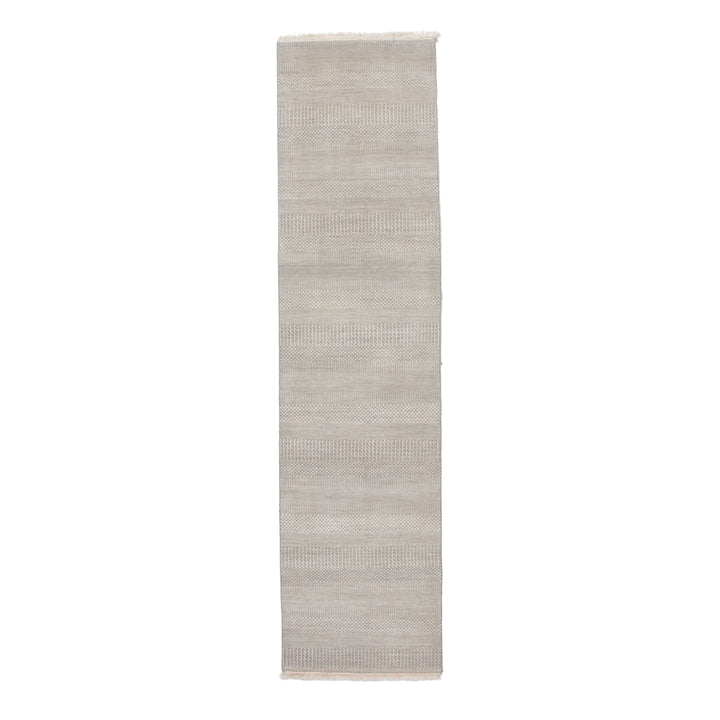 Grey Modern Wool Rug - 2'6" x 10'2