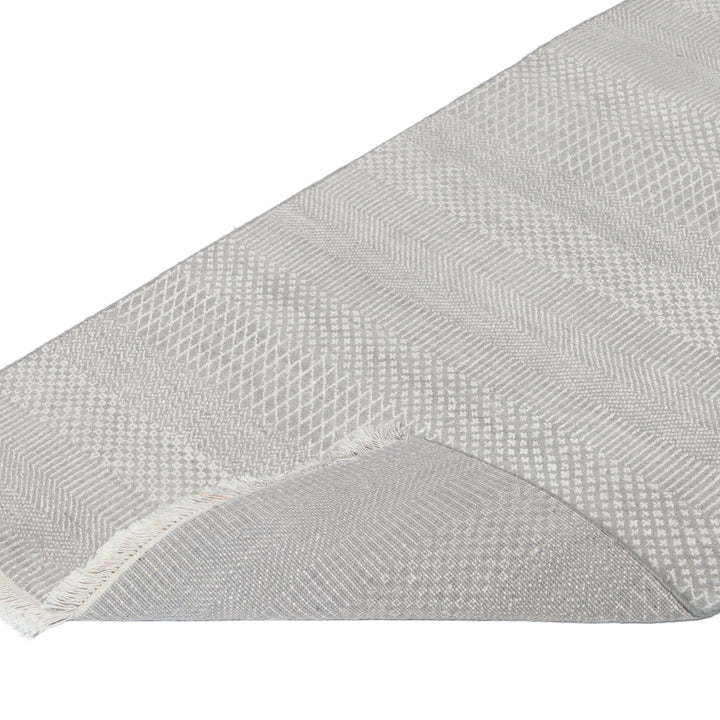 Grey Modern Wool Rug - 2'6" x 10'2
