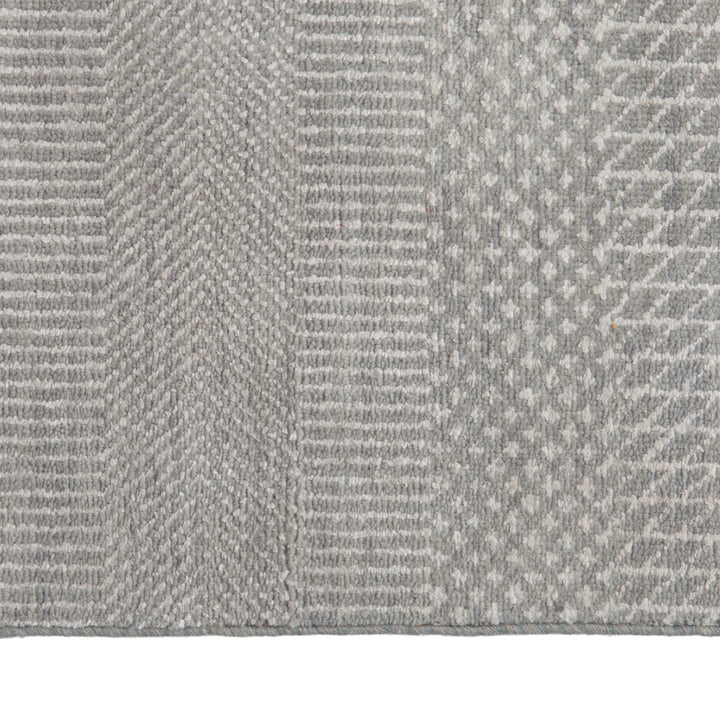 Grey Modern Wool Rug - 2'6" x 10'2