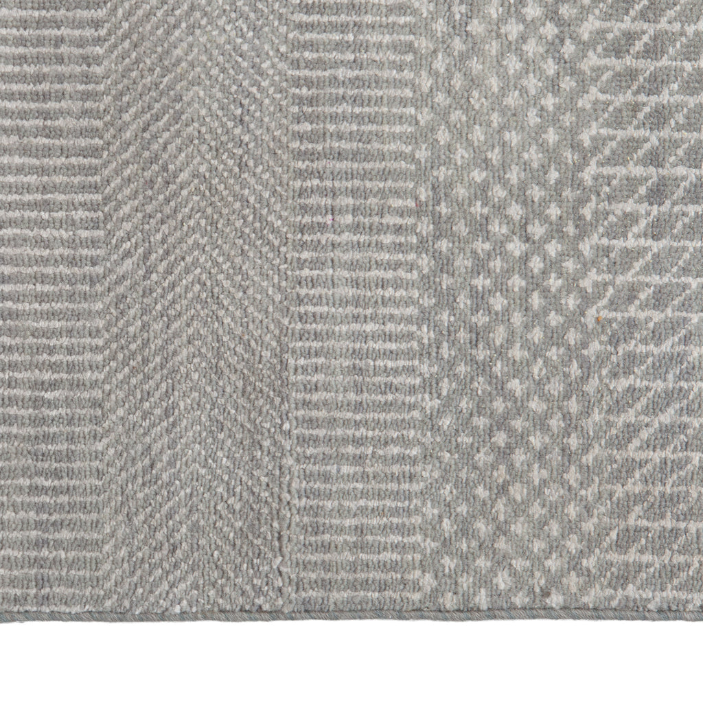 Grey Modern Wool Rug - 2'6" x 10'2