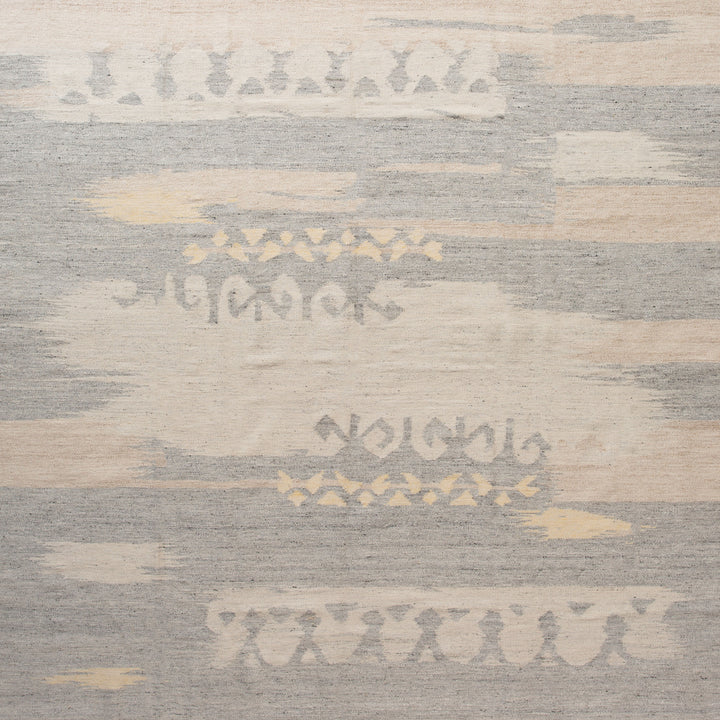 Grey Swedish Flatweave Wool Rug - 8'7" x 11'1"