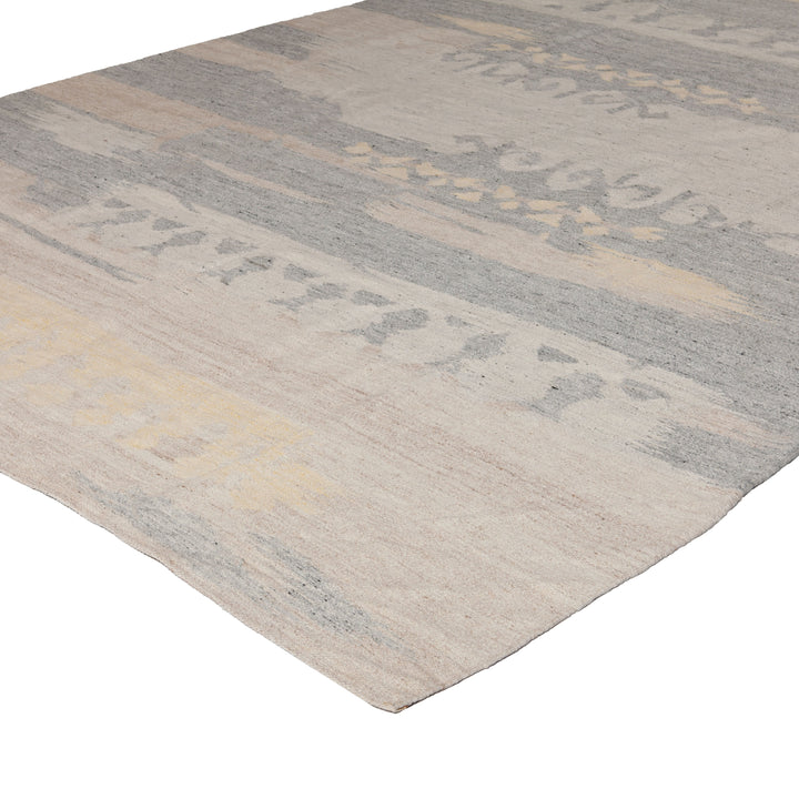 Grey Swedish Flatweave Wool Rug - 8'7" x 11'1"