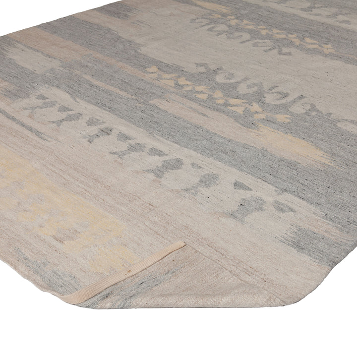 Grey Swedish Flatweave Wool Rug - 8'7" x 11'1"