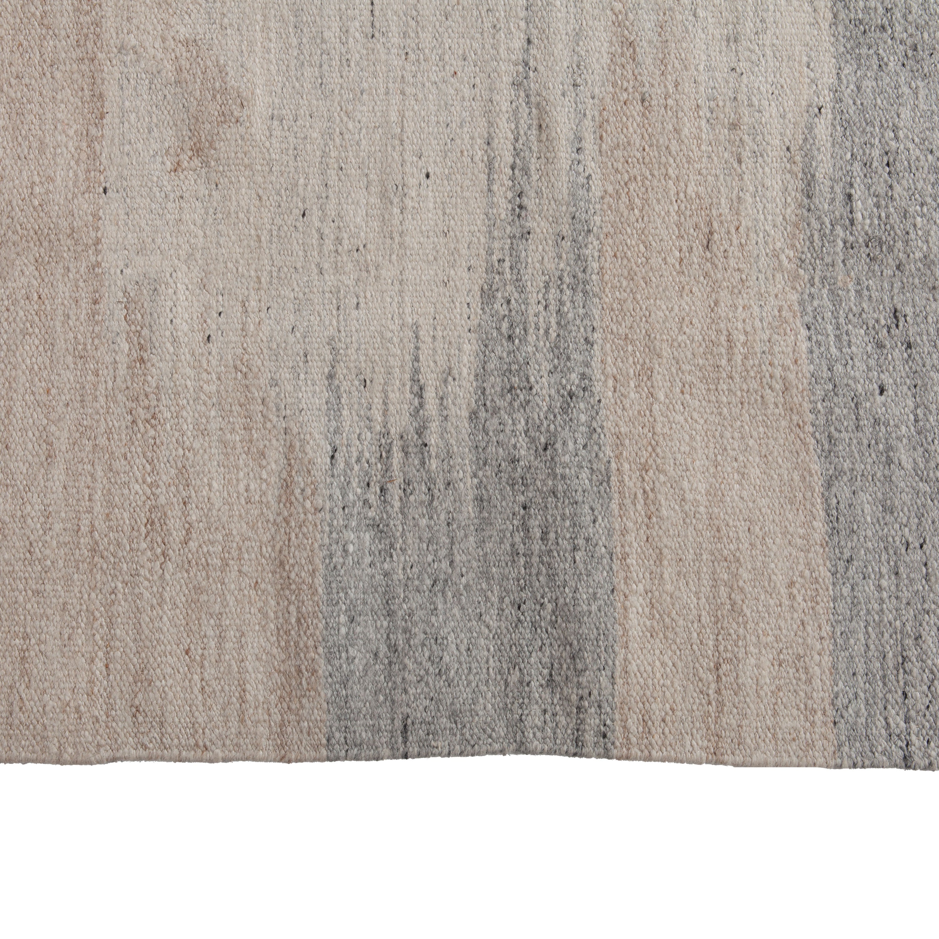 Grey Swedish Flatweave Wool Rug - 8'7" x 11'1"