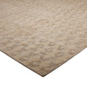 Beige Modern Wool Silk Blend Rug - 14' x 25'