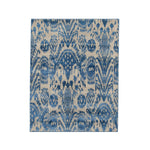 Blue Modern Wool Silk Blend Rug - 5'2" x 7'
