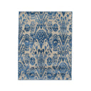 Blue Modern Wool Silk Blend Rug - 5'2" x 7'