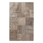 Grey Patchwork Wool Rug - 7'11" x 4'11"