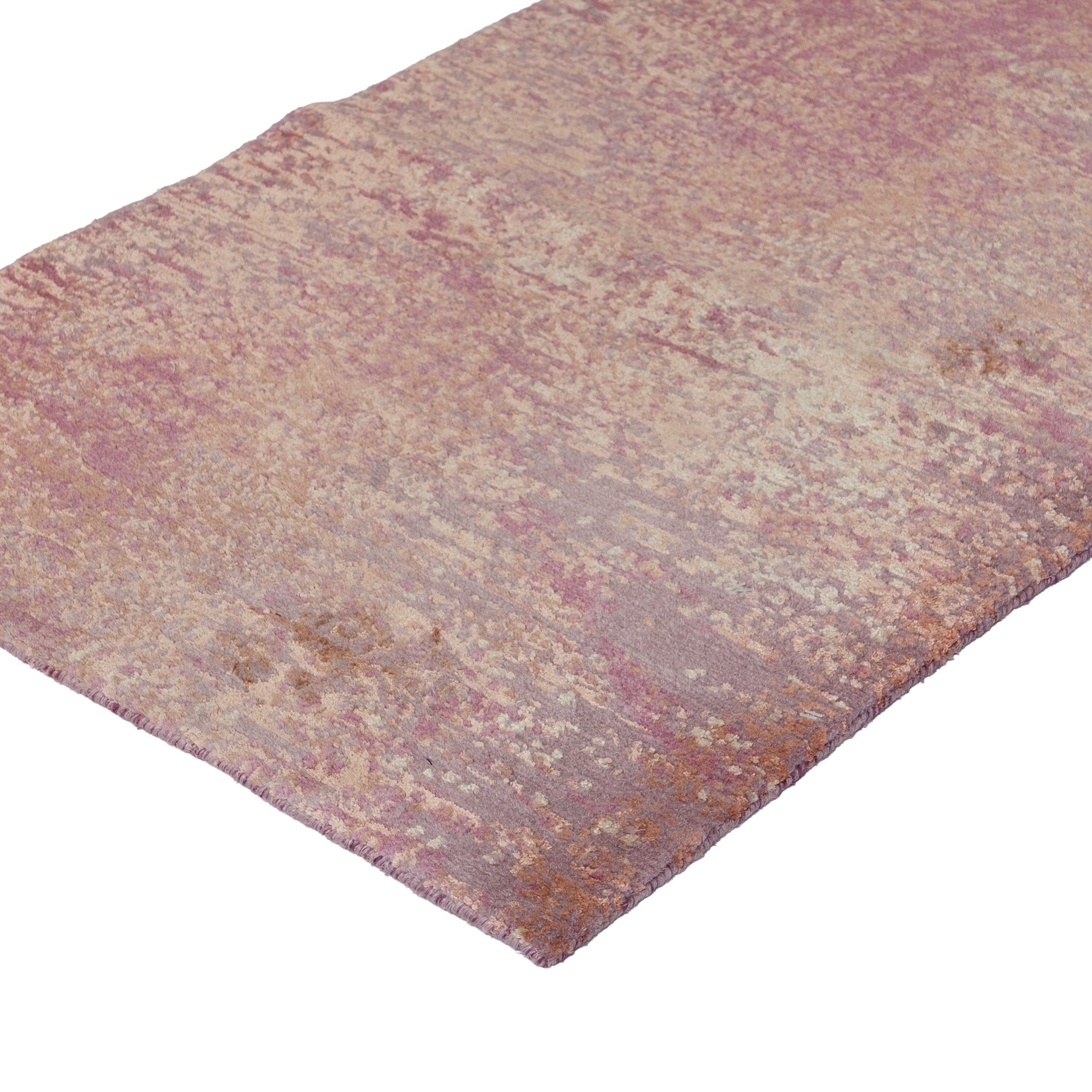 Pink Modern Wool Rug - 2'2" x 6'3"