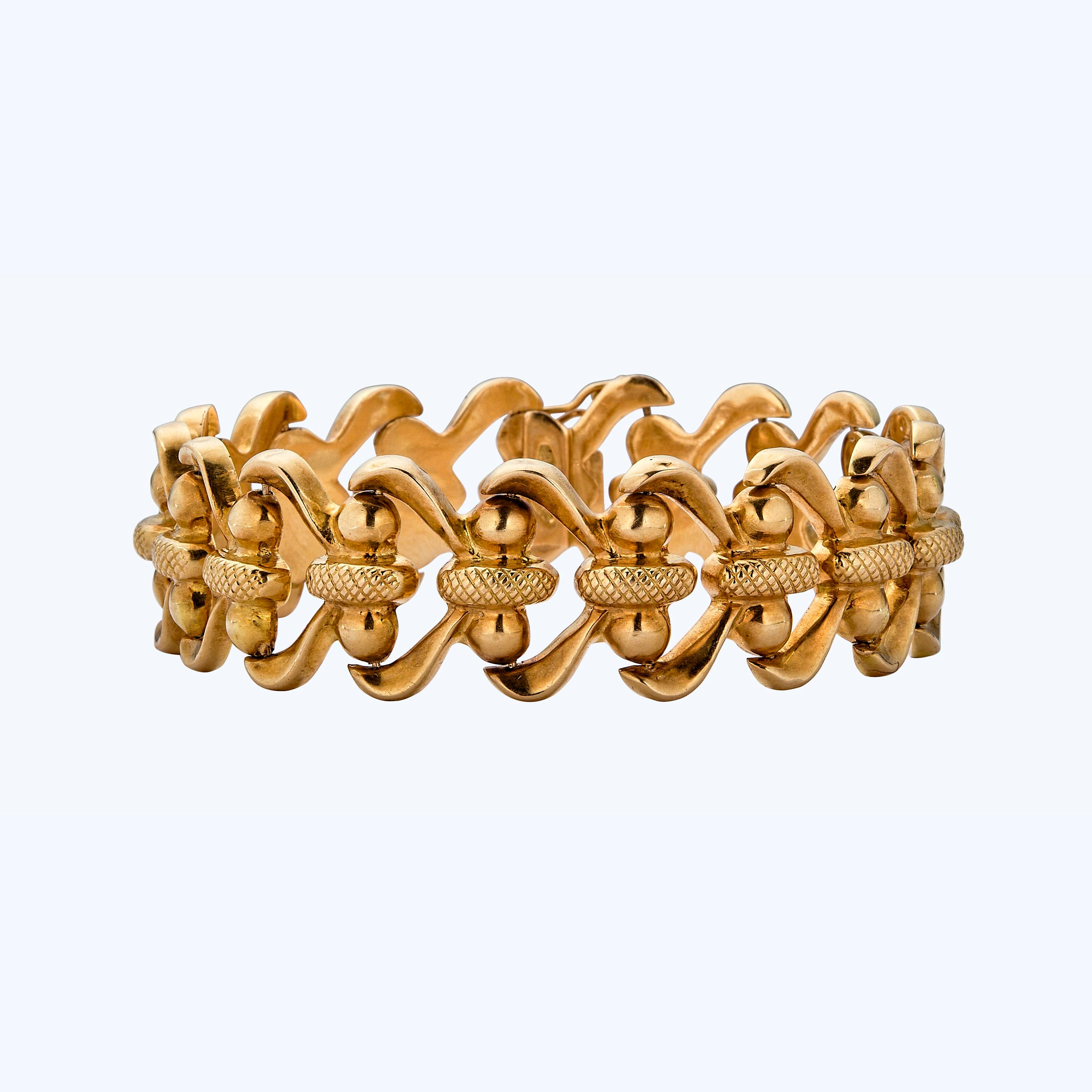 Italian vintage 18K yellow gold fancy link bracelet