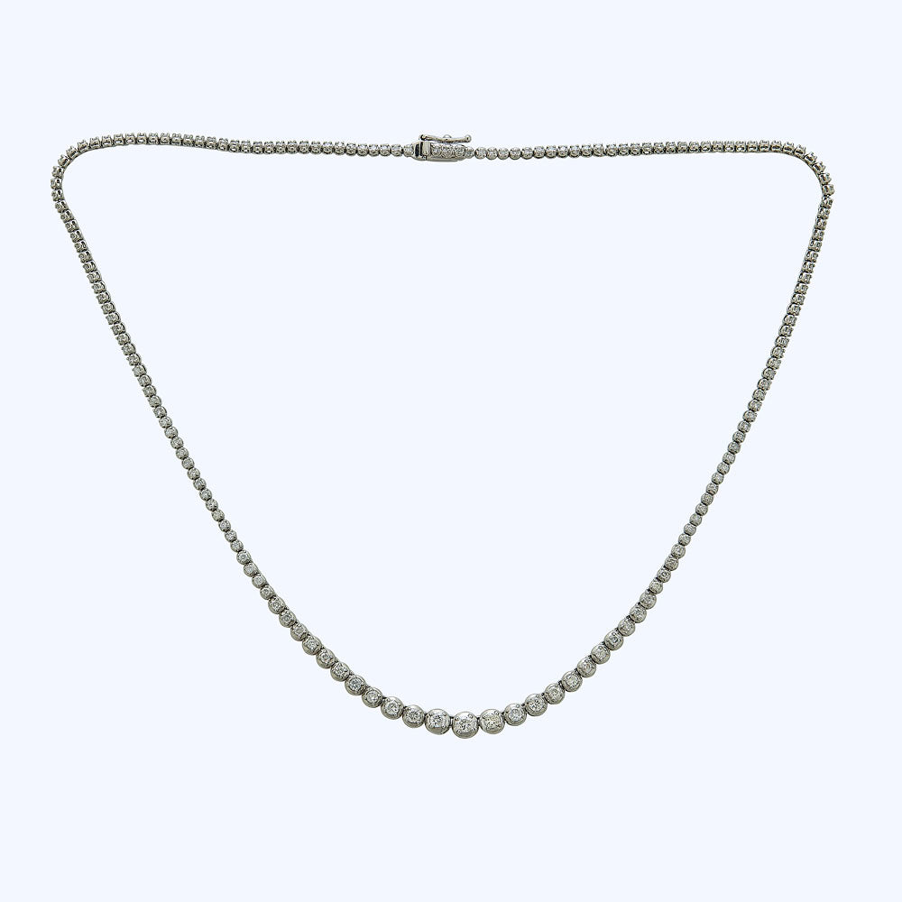 Graduated diamond line necklace 3.01 cts.