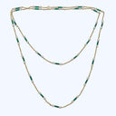 Vintage Pearl and Green Enamel Necklace