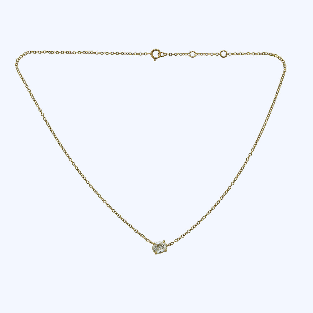 oval brilliant cut diamond pendant necklace .71ct