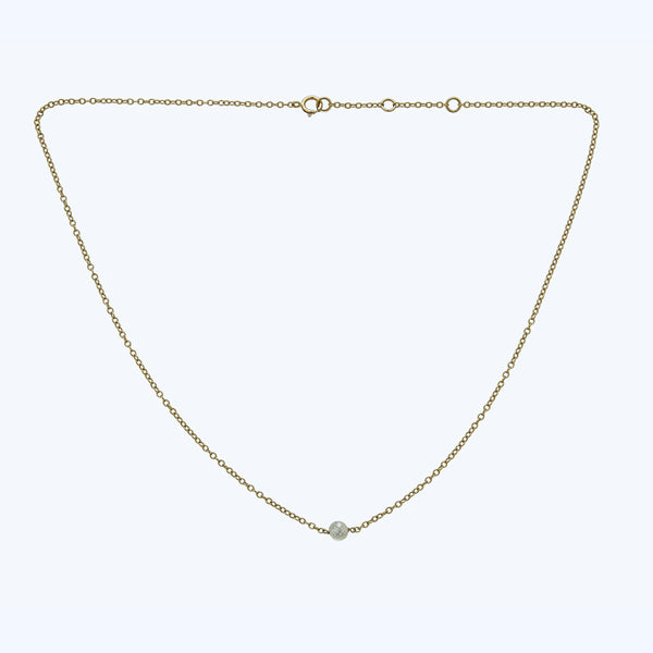 diamond briolette single bead necklace 1.05 ct