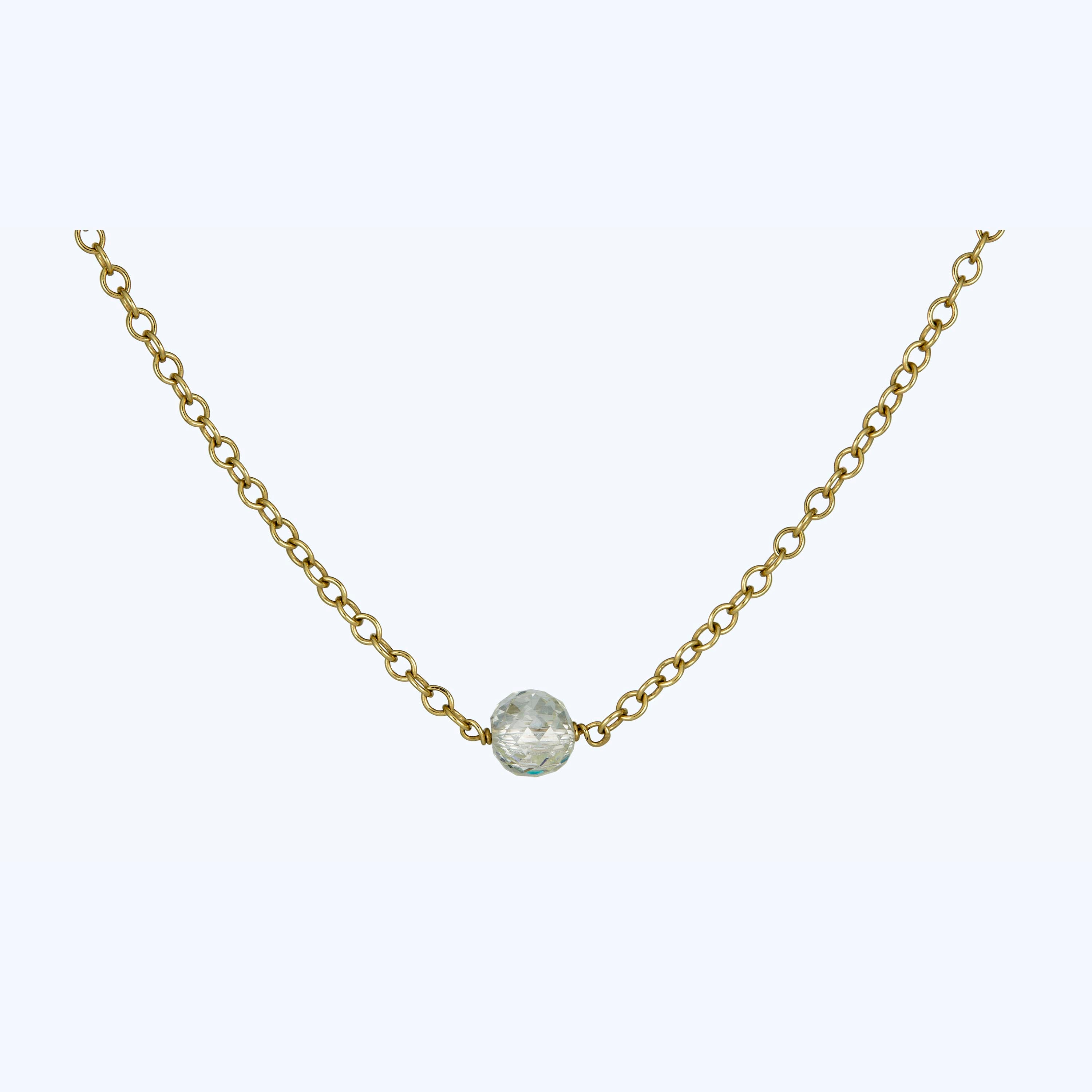 diamond briolette single bead necklace 1.05 ct