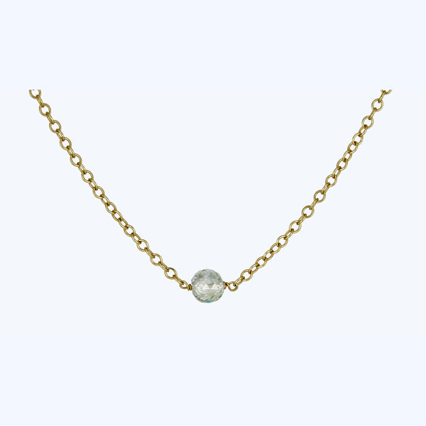 diamond briolette single bead necklace 1.05 ct