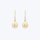 18K Golden South Sea Diamond Marquise Drop Earrings