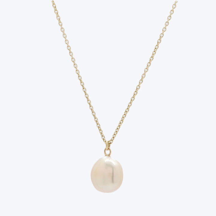Japanese Pink Biwa Pearl Drop Pendant 14K Default Title