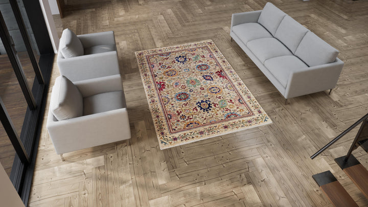 Multicolored Traditional Wool Rug - 8'5" x 5'8"