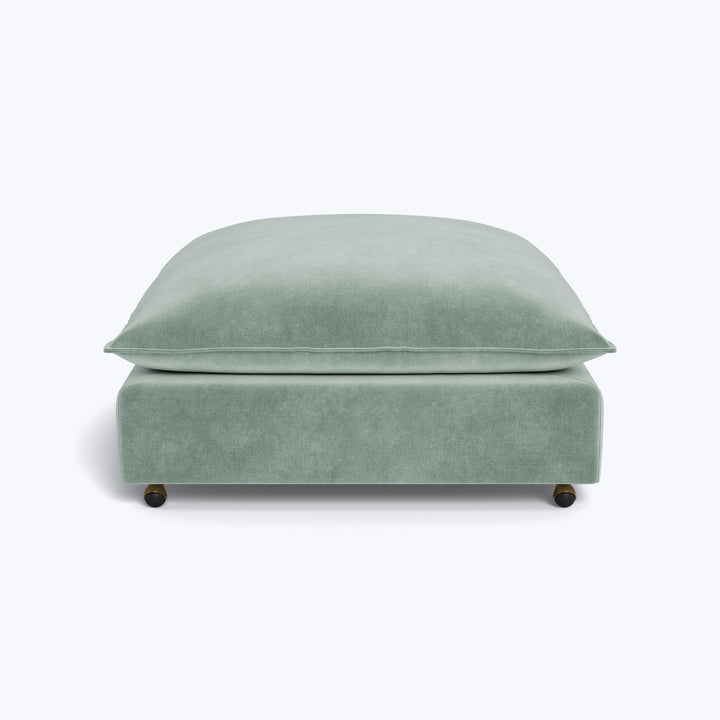 Montauk Ottoman with Casters Graceland, Performance Blend / Sorrell