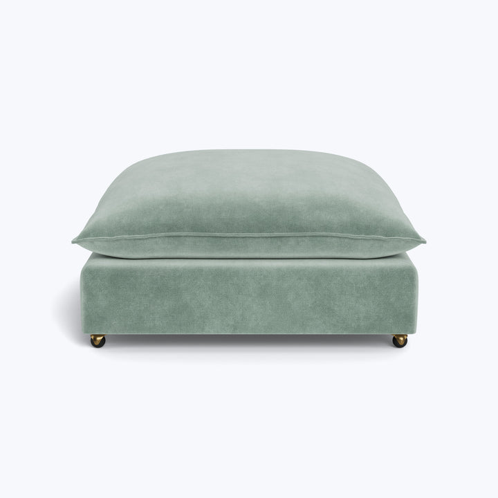 Montauk Ottoman with Casters Graceland, Performance Blend / Sorrell