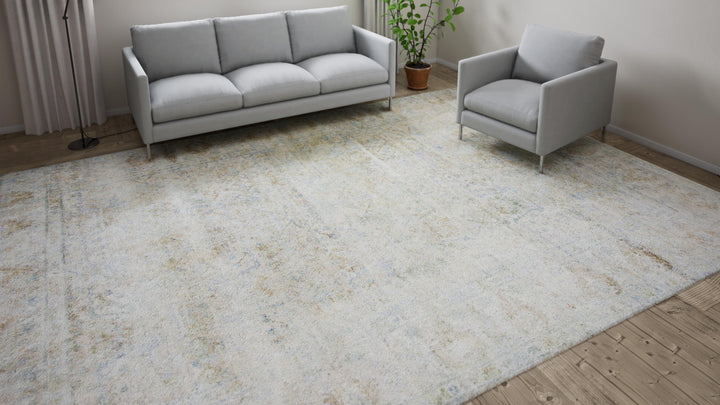 Blue Transitional Silk Rug - 10'2" x 14'5"