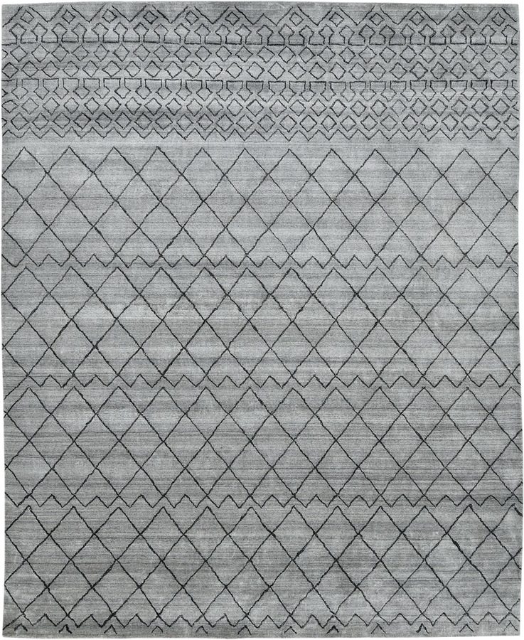 Grey Moroccan Wool Blend Rug - 8' x 10'