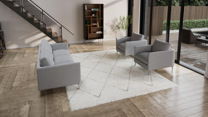 Ivory Moroccan Wool Blend Rug - 9' x 12'