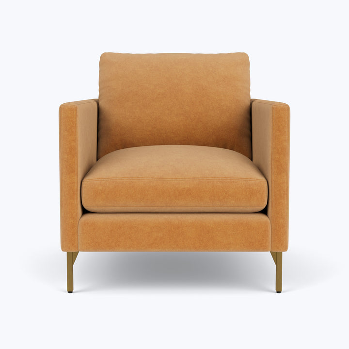 Hannah Chair w/ Brass Legs Graceland, Performance Blend / Sorrell