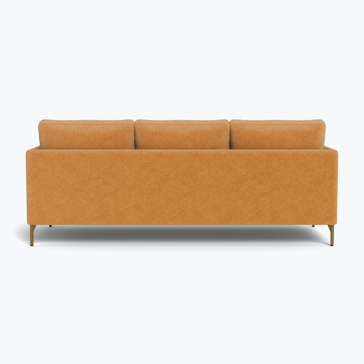 Hannah 86" Three Seat Sofa w/ Brass Legs Graceland, Performance Blend / Sorrell