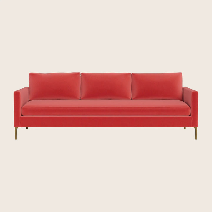 Soho 91" Grand Sofa w/ Brass Legs Graceland, Performance Blend / Sorrell