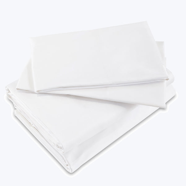 Lineare Percale Sheets & Pillowcases, White Sheet Set / King