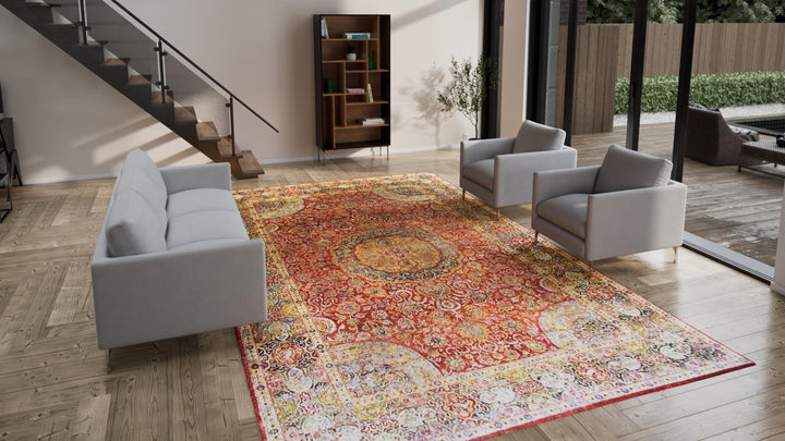 Red Alchemy Traditional Silk Rug - 9'7" x 15'8"