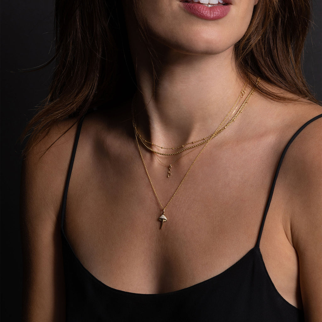 Itty Bitty Snake Charm Necklace 14k Gold