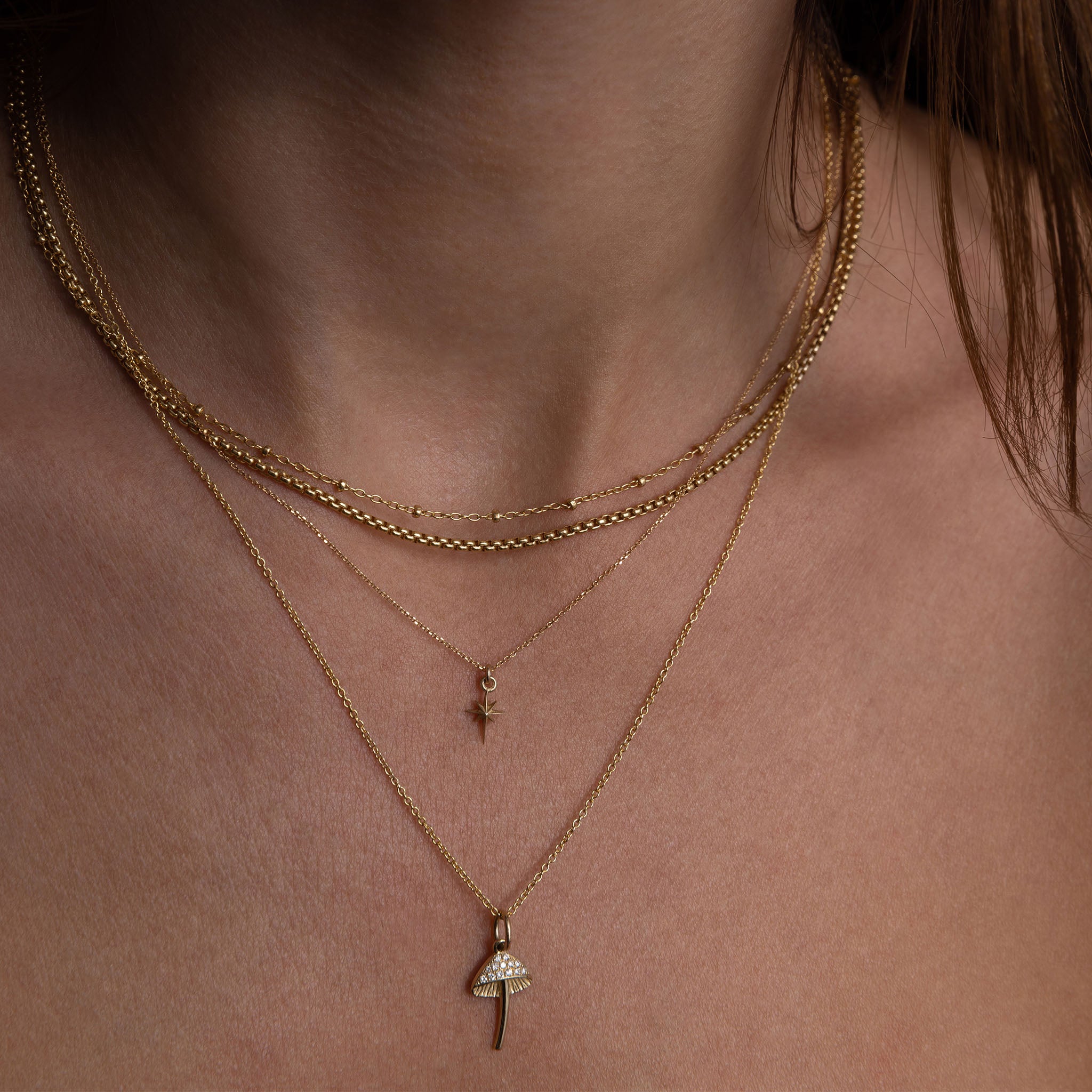 Itty Bitty Star Charm Necklace 14k gold