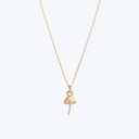 Gold Ankh necklace symbolizing life and immortality on white background.