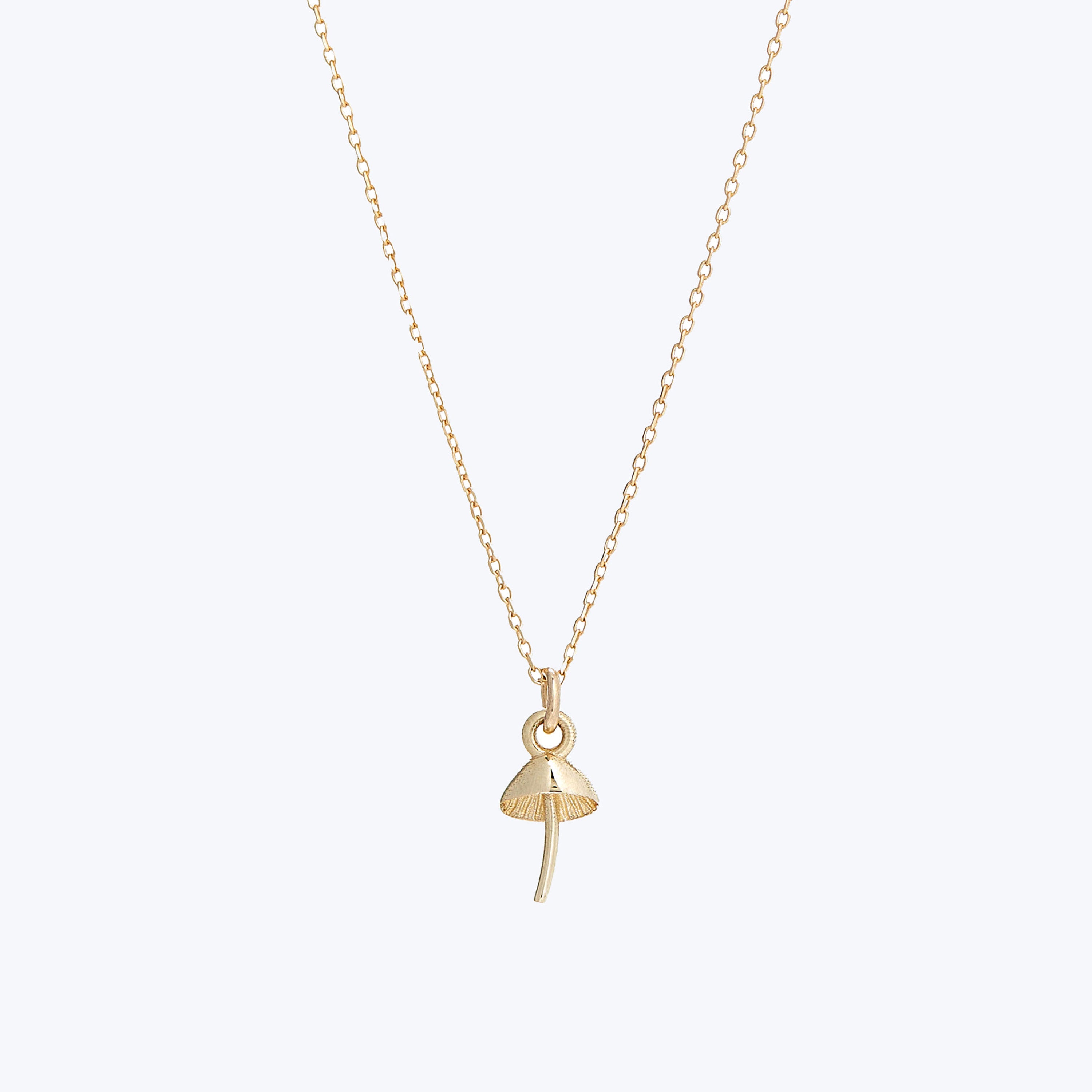 Gold Ankh necklace symbolizing life and immortality on white background.