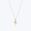 Gold Ankh necklace symbolizing life and immortality on white background.