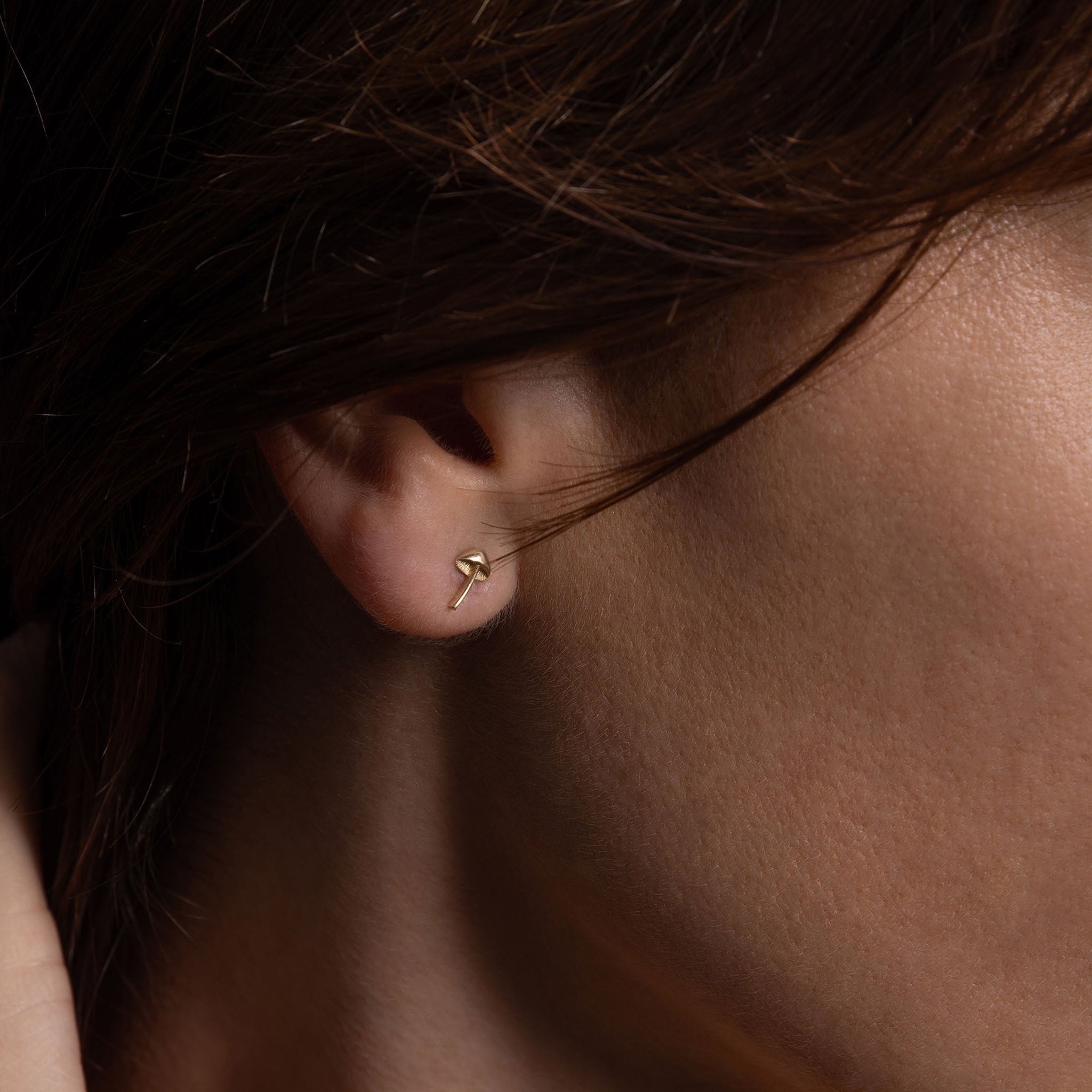 Pair of Itty Bitty Mushroom Earrings Sterling Silver