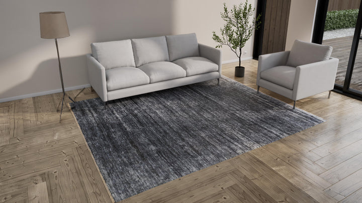 Green Transitional Silk Rug - 8' x 10'